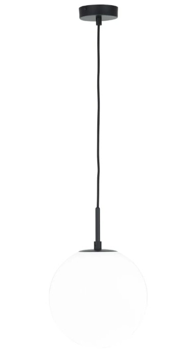 Preston 1Lt Small Opal Sphere Pendant Light Black Preston 1Lt Small Opal Sphere Pendant Light Black